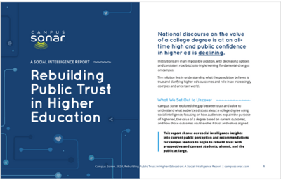 Rebuilding Public Trust in Higher Education: A Social Intelligence Report