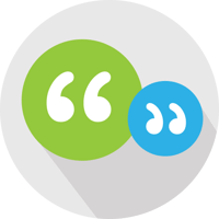 Quotation marks indicating a conversation Quotation marks indicating a conversation