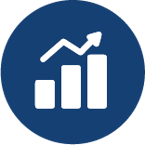 Bar graph increasing icon