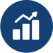 Bar graph increasing icon