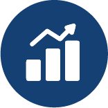 Bar graph increasing icon Bar graph increasing icon